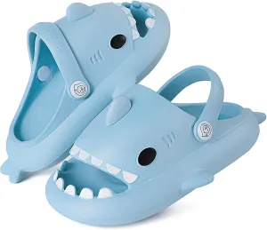 Kids Shark Slides Boys Girls Toddlers Cloud Shower Slippers Cute Cartoon Open Toe Sandals Cushioned Thick Sole Beach Pool Shoes