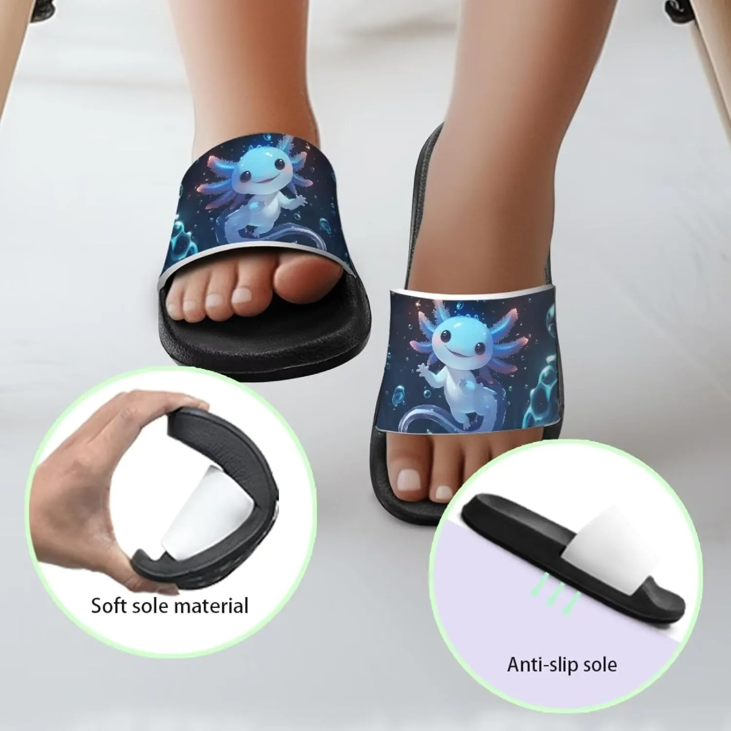Kids Slides for Girls Shoes Summer Open Toe Slides Sandals Boys Beach Slide Kids Shower Shoes Non-Slip