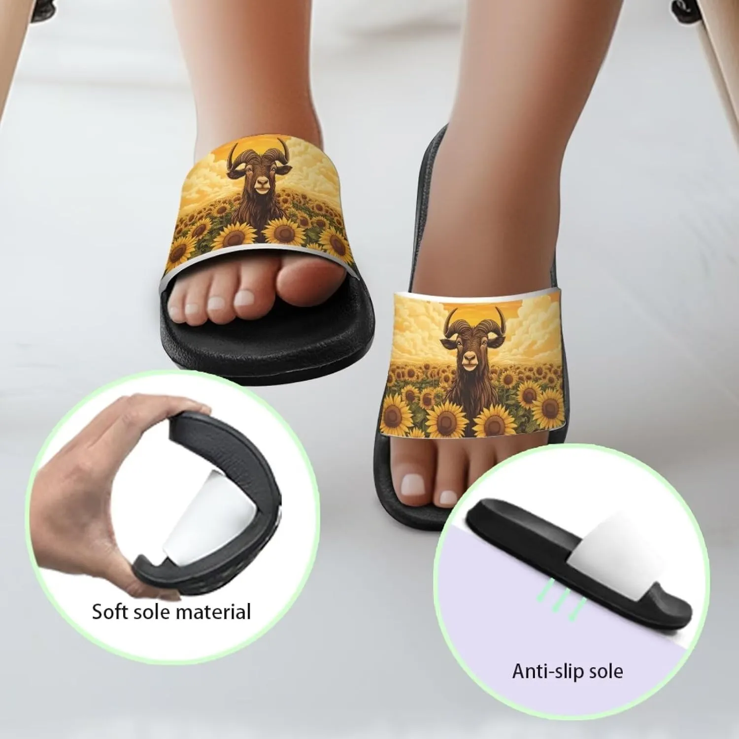 Kids Summer Sandals Cute Cartoon Slides for Girls & Boys Beach Pool House Shoes