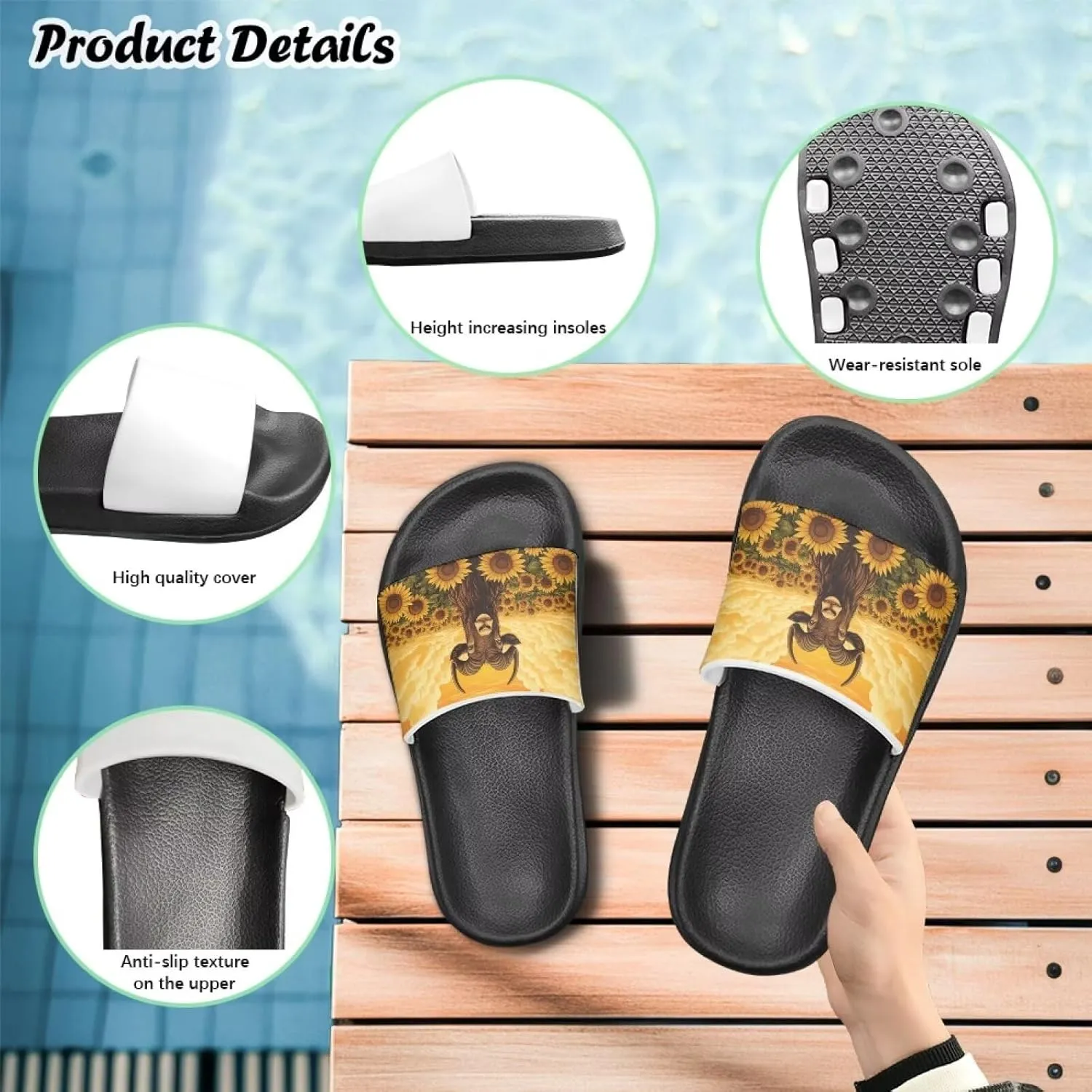 Kids Summer Sandals Cute Cartoon Slides for Girls & Boys Beach Pool House Shoes