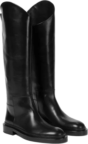 Knee High Leather Boots for Women - Comfortable Riding Boots with Low Heel