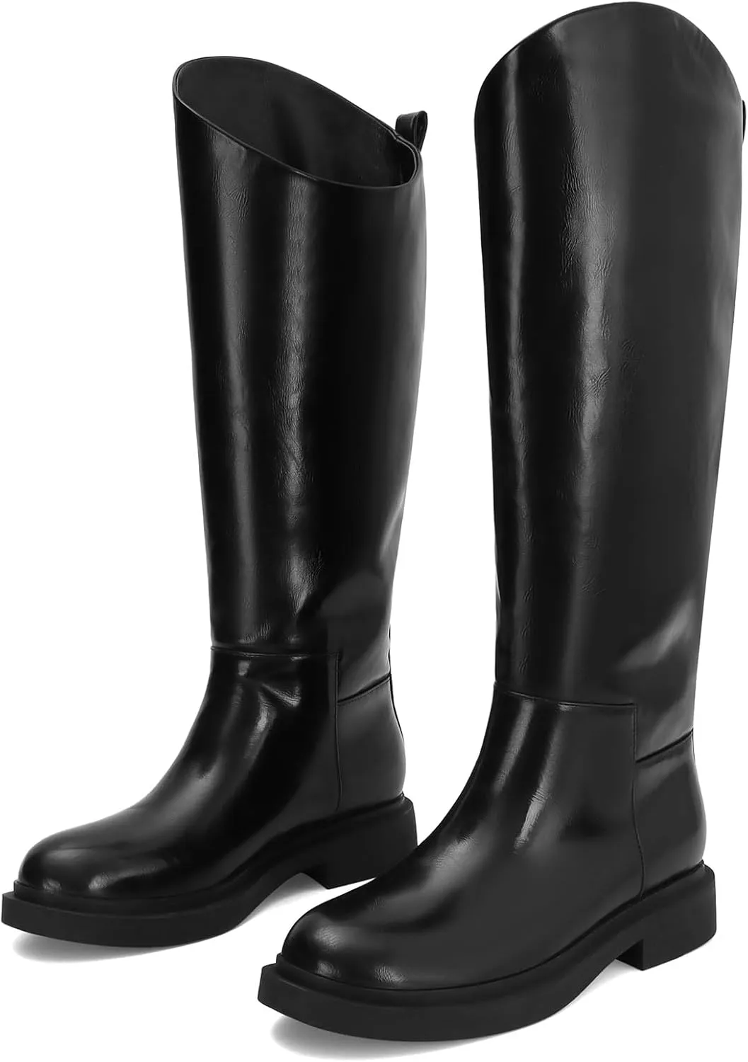 Knee High Leather Boots for Women - Comfortable Riding Boots with Low Heel
