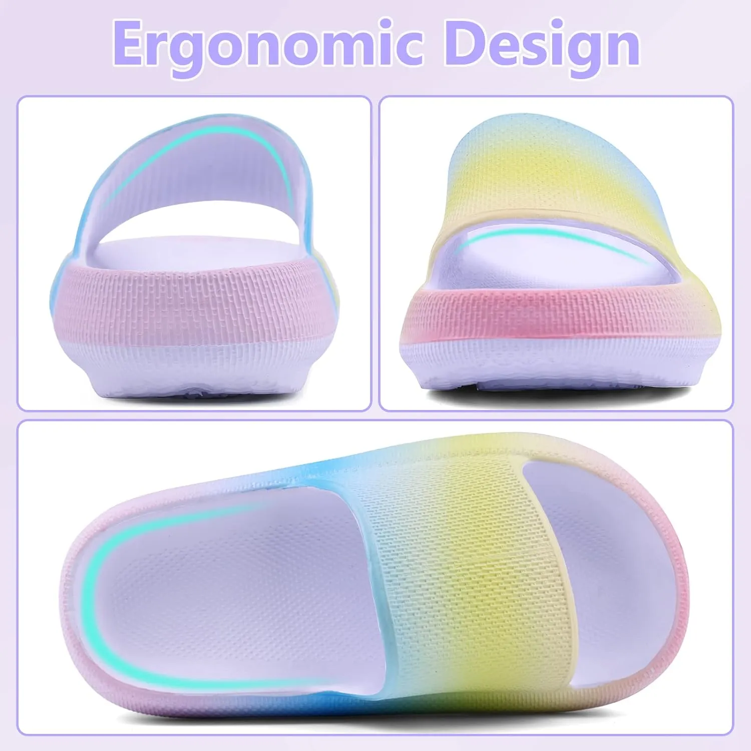 KOUECI Kids Cloud Slides Boys Girls Shower Slippers Slip on Slide Sandals Non-slip Summer Beach Pool Shoes