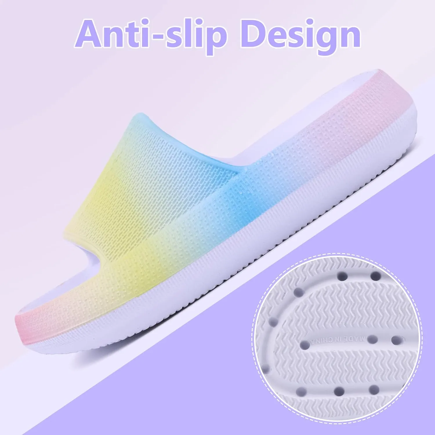 KOUECI Kids Cloud Slides Boys Girls Shower Slippers Slip on Slide Sandals Non-slip Summer Beach Pool Shoes