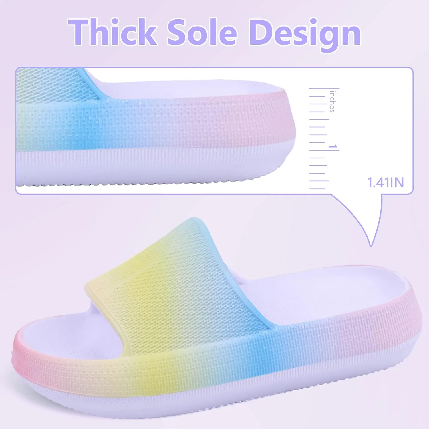 KOUECI Kids Cloud Slides Boys Girls Shower Slippers Slip on Slide Sandals Non-slip Summer Beach Pool Shoes