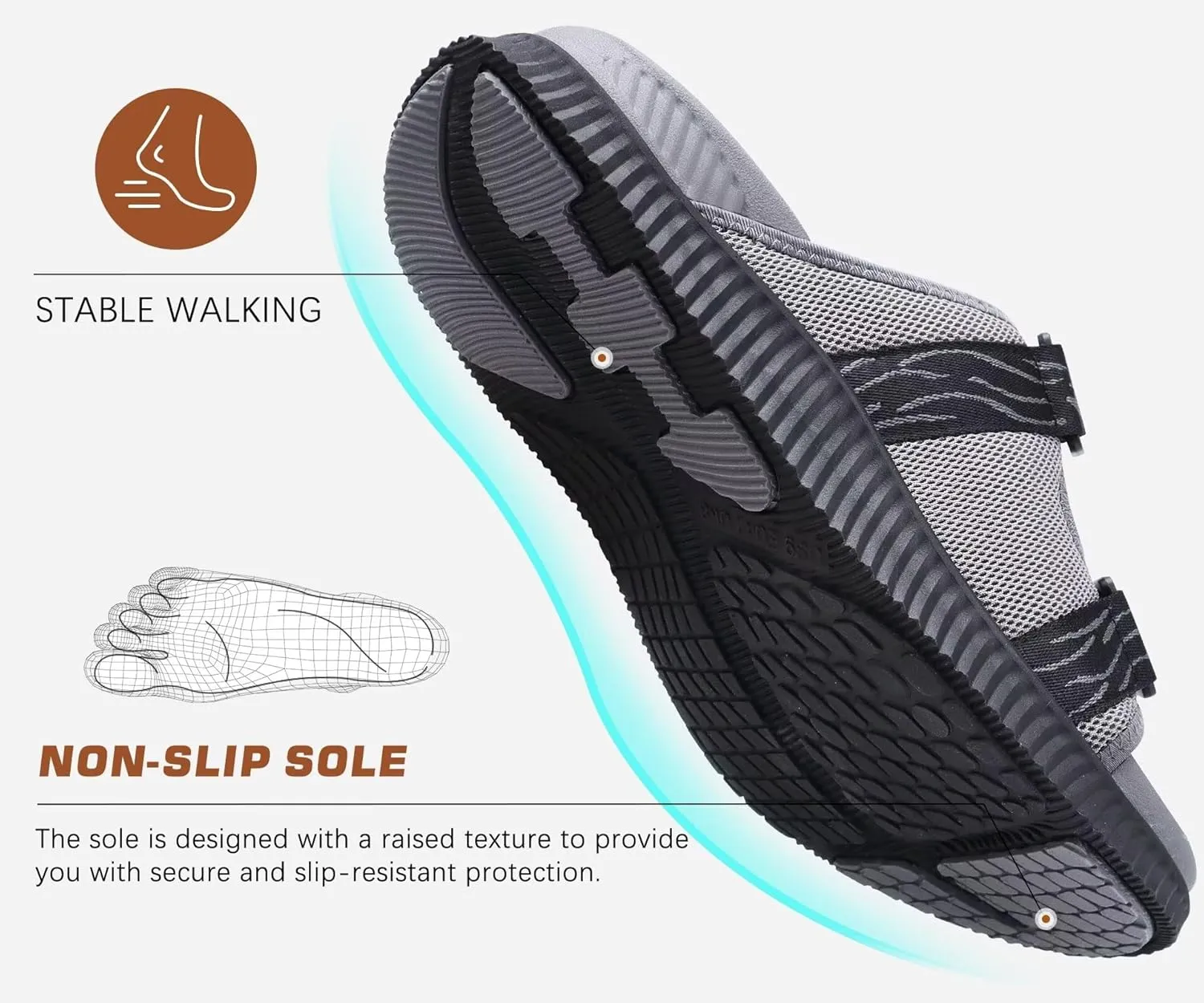 KuaiLu Mens Orthotic Sandals Athletic Thick Cushion Recovery Sport Slides Adjustable Strap Open Toe Walking Sandles With Comfortable Plantar Fasciitis Arch Support