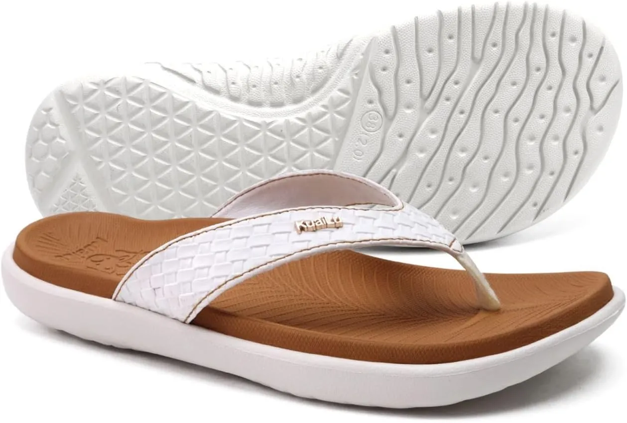 KuaiLu Womens Flip Flops Ladies Yoga Mat Comfortable Walking Thong Sandals With Plantar Fasciitis Arch Support Slip On Indoor Outdoor For Summer
