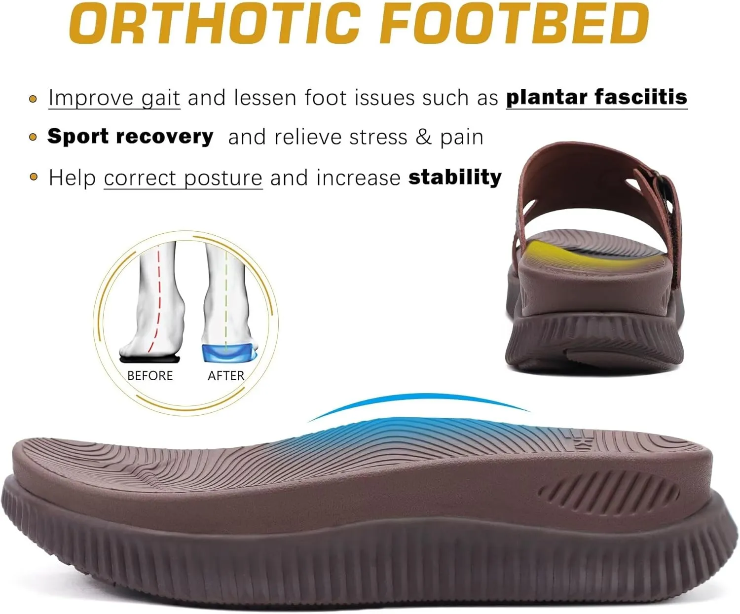 KuaiLu womens Womens Orthopedic Slides Sandals