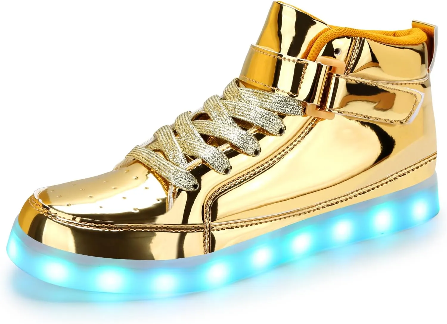 KUNWFNIX Light Up High Top Adult LED Sneakers - Multicolor, Men's & Women's - Glow in The Dark - USB Rechargeable - Dancing Parties