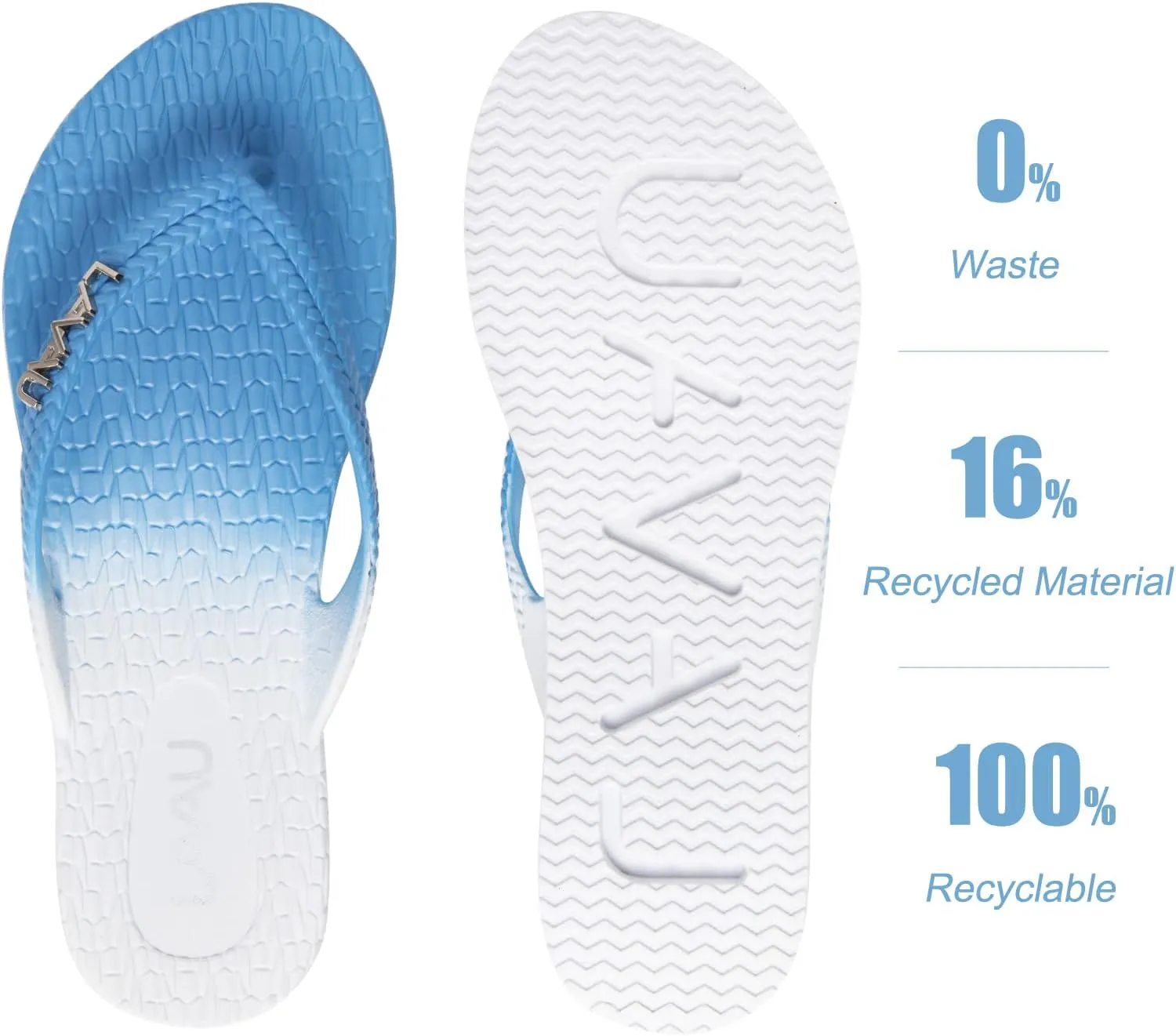 LAVAU Women Waterproof Flip Flops, Shower & Water No-Slip Sandals for Pool and Beach