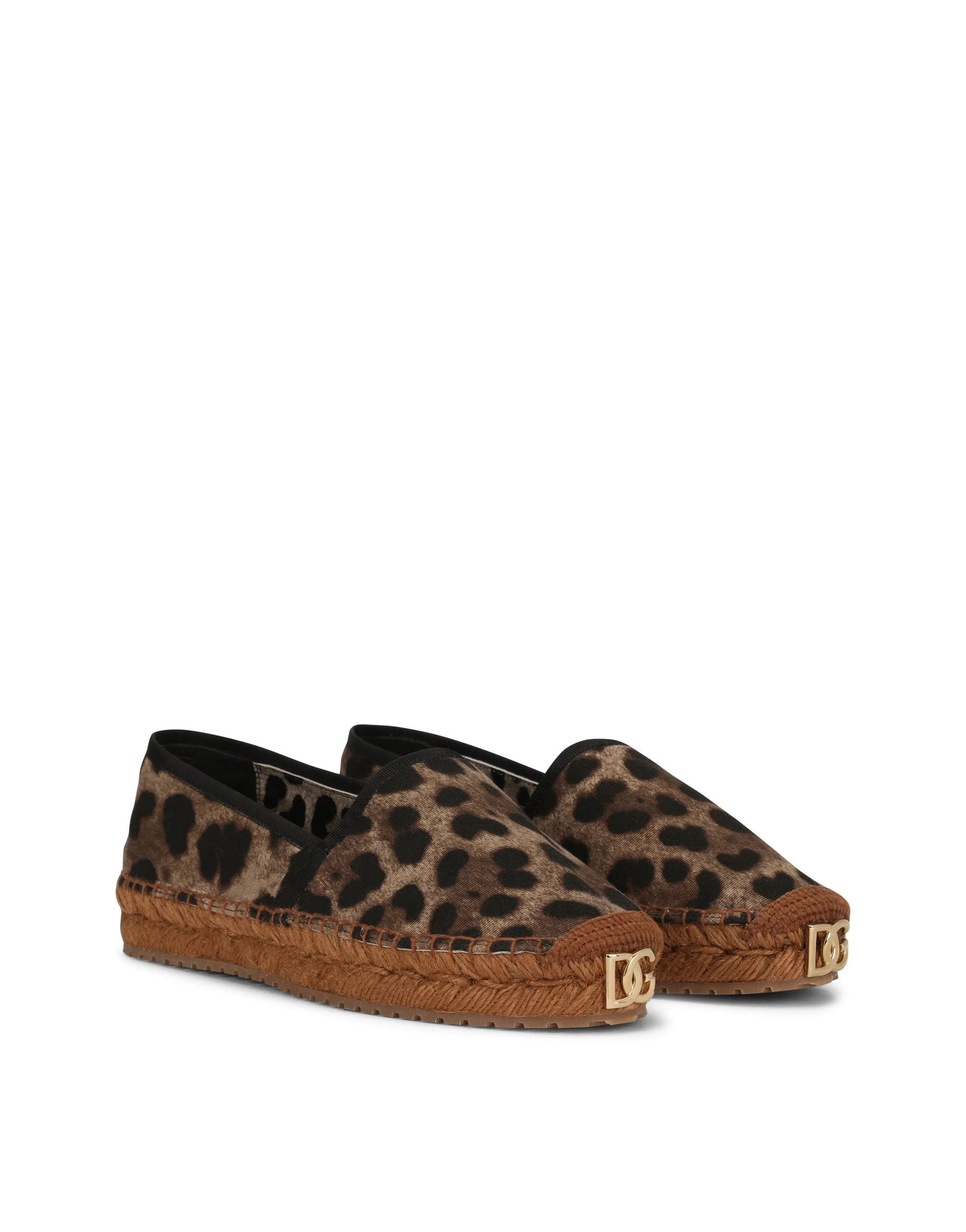 Leopard-print fabric espadrilles