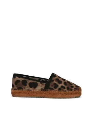 Leopard-print fabric espadrilles