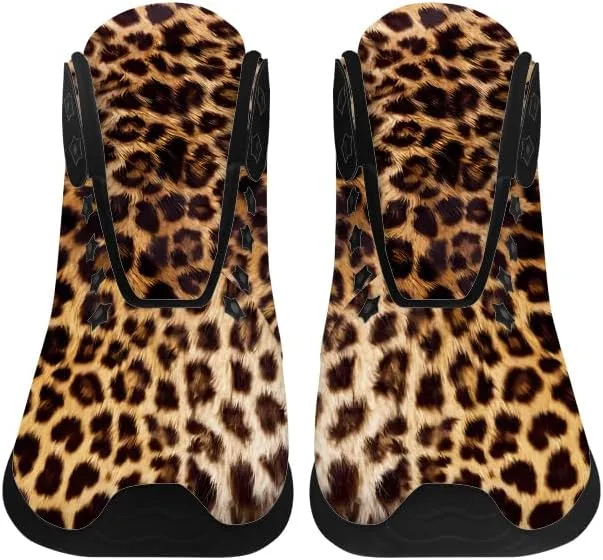 Leopard Shoes for Women Cheetah Skin High Top Sneakers Brown Shoes Gifts for Girlfriend Mom