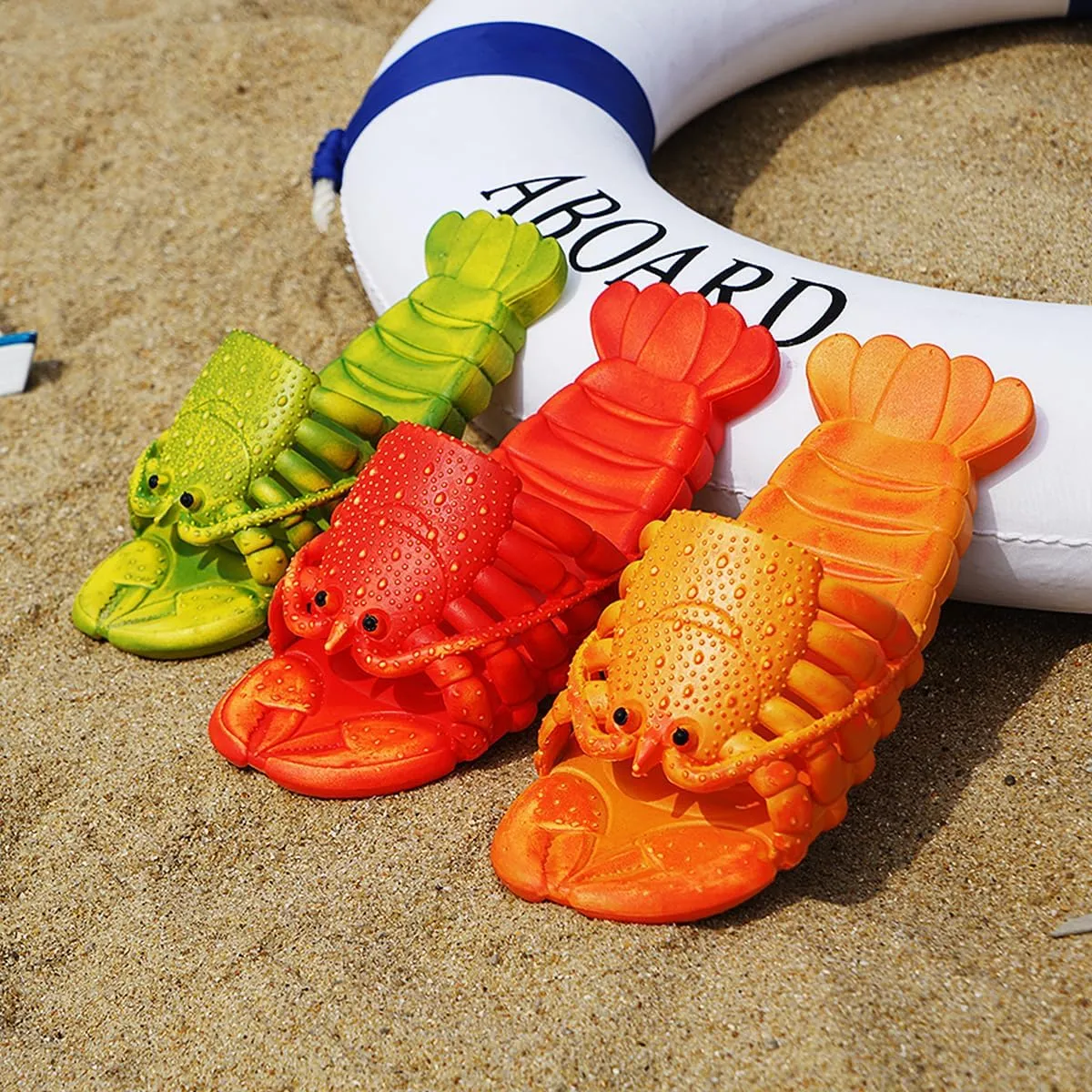 Lobster Slippers Fish Slides Unisex crayfish Shoes house Pool Beach Bass Fish Sandals Outdoor Unisex Funny Gift Sandals
