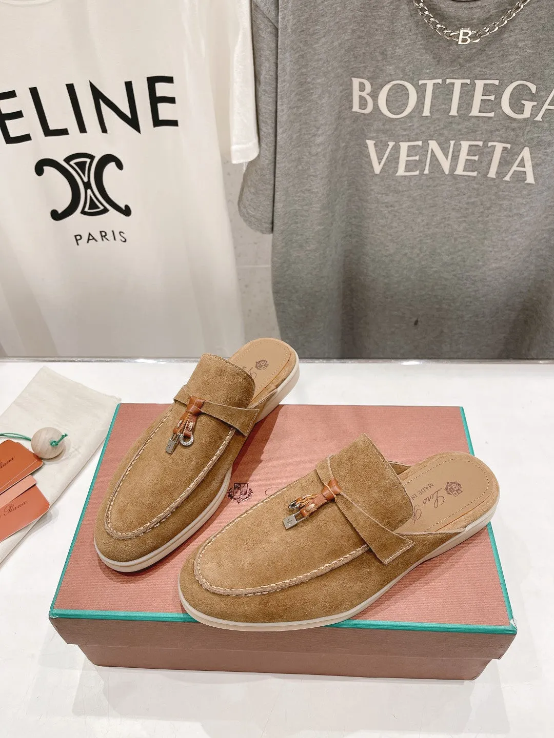 LP CHARMS WALK BABOUCHE LOAFERS COPPER SUEDE