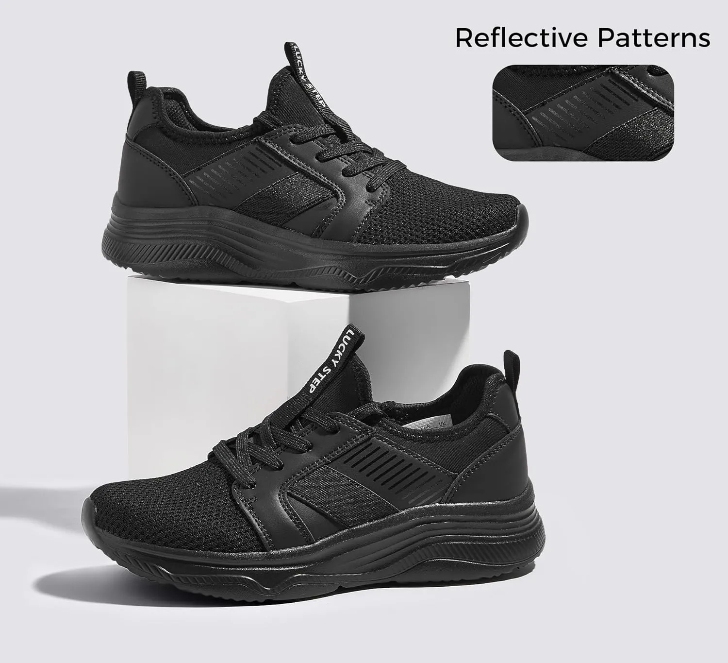 LUCKY STEP Women's Mesh Slip On Walking Shoes Platform Tennis Running Sneakers Breathable Lightweight Training Workout Athletic Gym Footwear