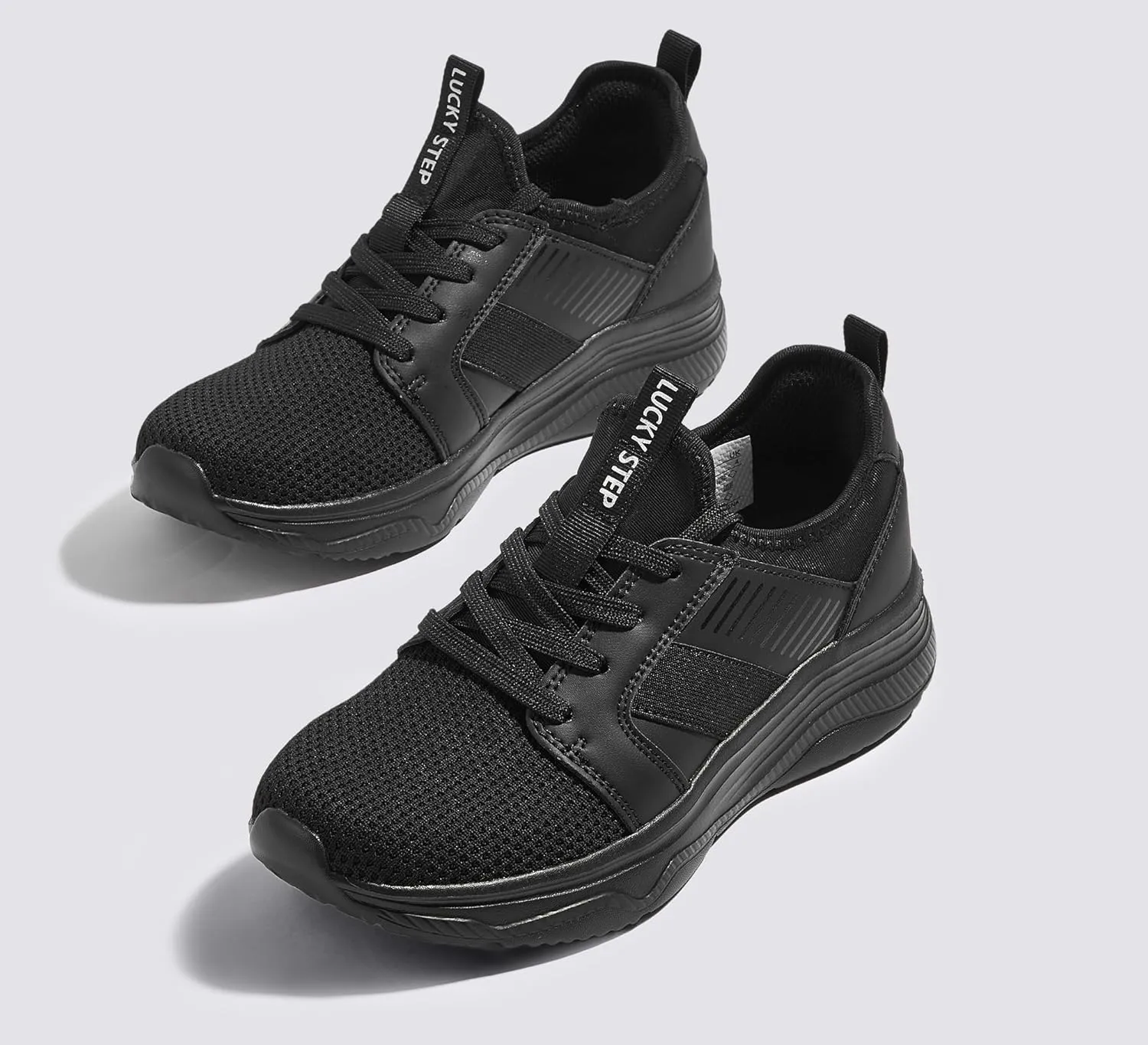 LUCKY STEP Women's Mesh Slip On Walking Shoes Platform Tennis Running Sneakers Breathable Lightweight Training Workout Athletic Gym Footwear