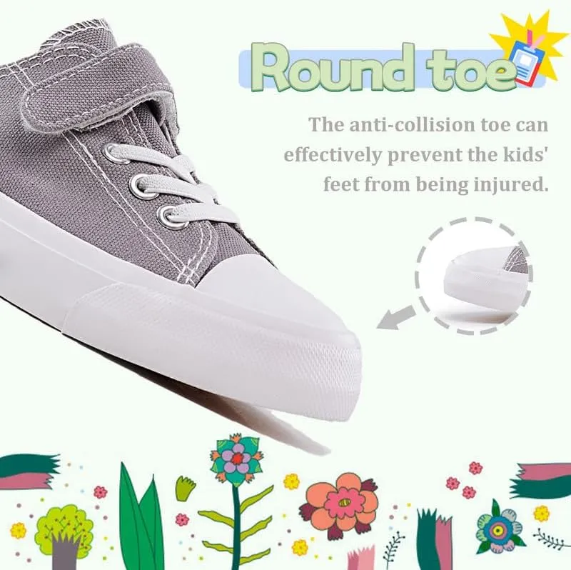 LUMUBBY Kid Shoes for Boys Girls Toddler Little Kid Canvas Low Top Sneakers Classic Adjustable Strap Lace up Shoes for Kids Breathable Lightweight
