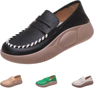 Lurebest Shoes for Women, Biscalo Loafers Orthopedic Walking Shoes for Women, Soft Soled Pure Cowhide Corrective Loafers