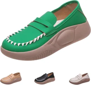 Lurebest Shoes for Women, Biscalo Loafers Orthopedic Walking Shoes for Women, Soft Soled Pure Cowhide Corrective Loafers