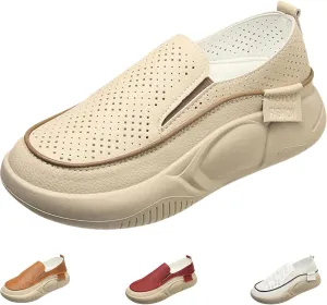 Lurebest Shoes for Women, Biscalo Loafers Orthopedic Walking Shoes for Women, Soft Soled Pure Cowhide Corrective Loafers
