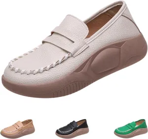 Lurebest Shoes for Women, Biscalo Loafers Orthopedic Walking Shoes for Women, Soft Soled Pure Cowhide Corrective Loafers