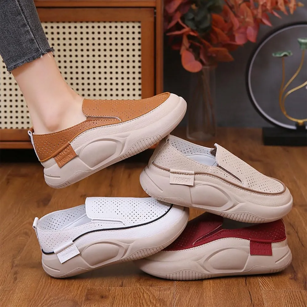 Lurebest Shoes for Women, Biscalo Loafers Orthopedic Walking Shoes for Women, Soft Soled Pure Cowhide Corrective Loafers