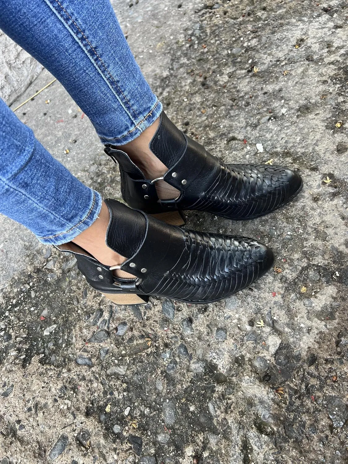 Macarena Collection Women's Handcrafted Leather Ankle Boots - Genuine Leather - Made in Mexico - Available in Black and Tan Model 6230