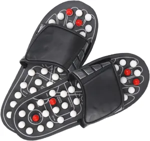 Magnetic Massage Slippers, Rotatable Magnetotherapy Tai Chi Massage Gossip Shoes, Yoga Acupressure Foot Relaxer for Men and Women (Color : Rotated Points, Size : 38-39)