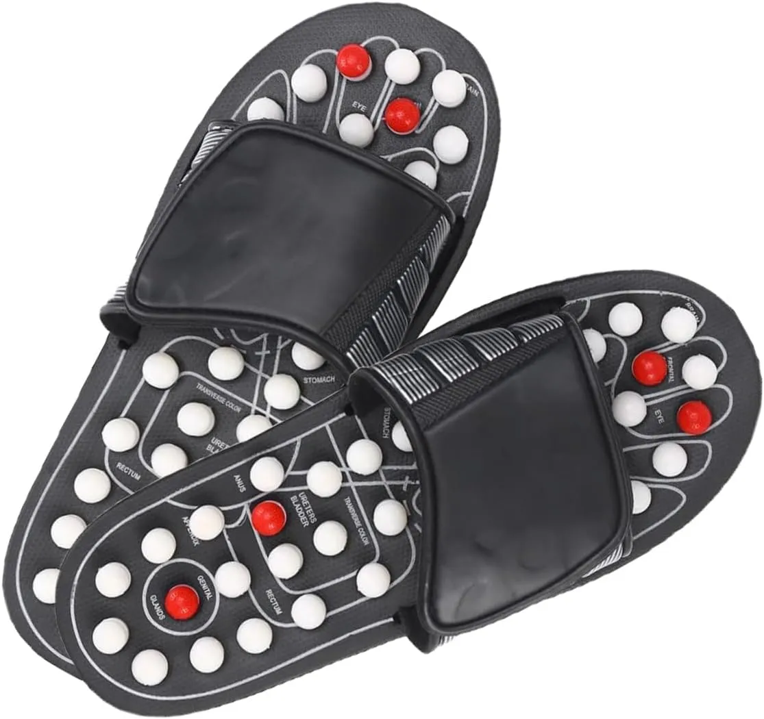 Magnetic Massage Slippers, Rotatable Magnetotherapy Tai Chi Massage Gossip Shoes, Yoga Acupressure Foot Relaxer for Men and Women (Color : Rotated Points, Size : 38-39)