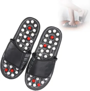 Magnetic Massage Slippers, Spring Acupressure Magnetic Therapy Sandals, Reflexology Acupressure Blood Activating Massage Slippers for Arch Pain Relief (Color : Rotated Points, Size : 40-41)