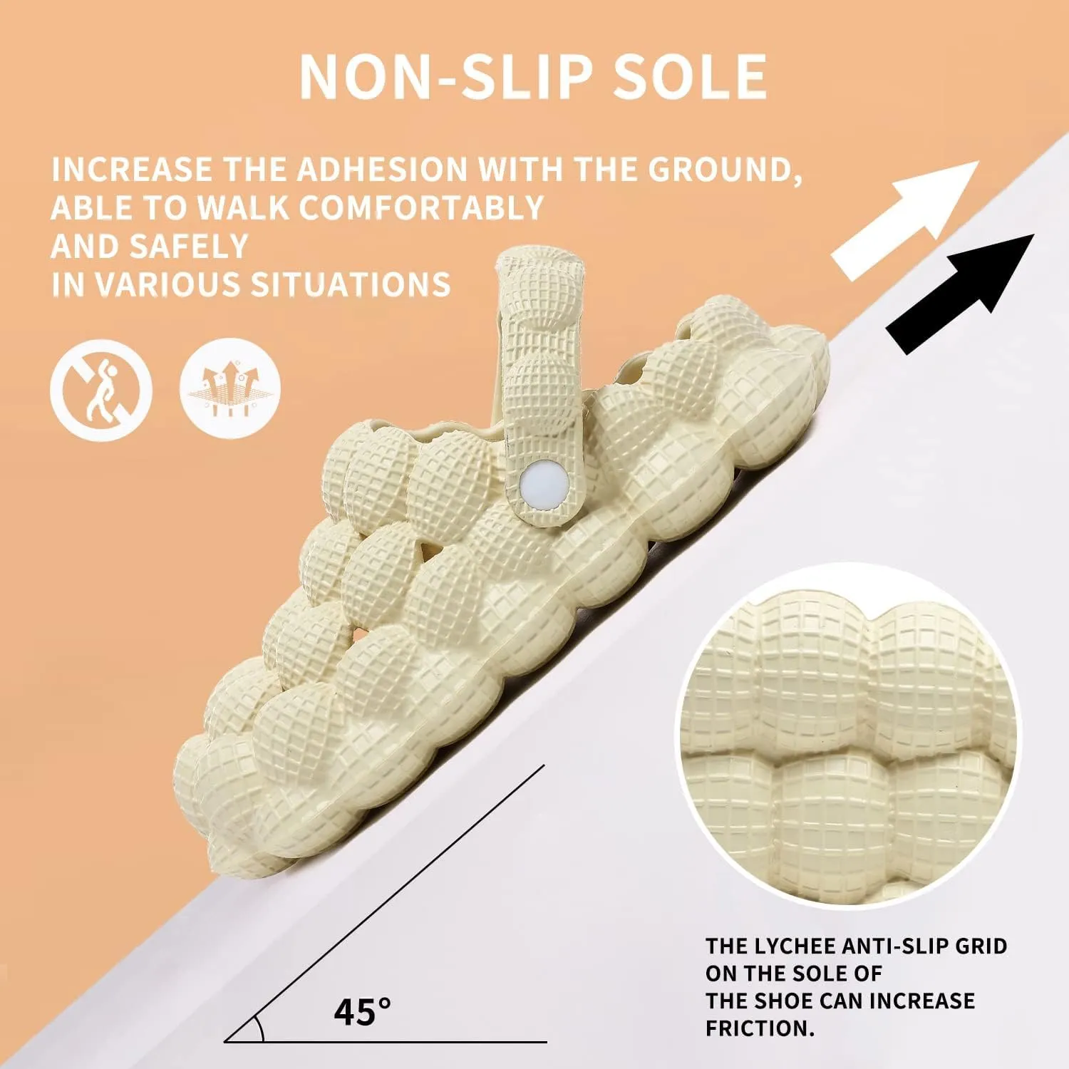 Massage Bubble Slippers, Bubble Slides for Women/Men, Funny Bubble Shoes, Unisex Breathable Beach Sandals, Non-slip Spa Slippers, Soft Pillow Stress Relief Slide, Home Bedroom Shower Trendy Ball Slippers