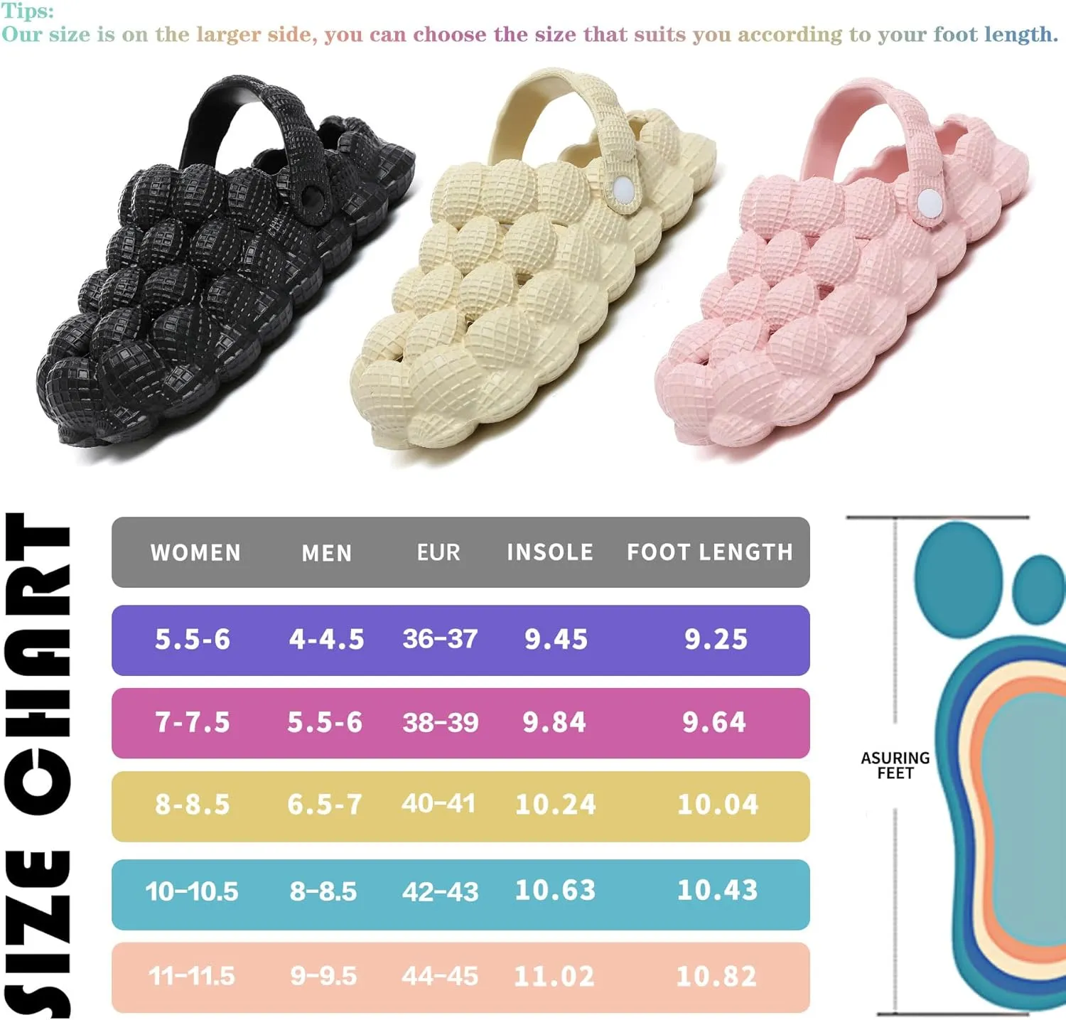 Massage Bubble Slippers, Bubble Slides for Women/Men, Funny Bubble Shoes, Unisex Breathable Beach Sandals, Non-slip Spa Slippers, Soft Pillow Stress Relief Slide, Home Bedroom Shower Trendy Ball Slippers