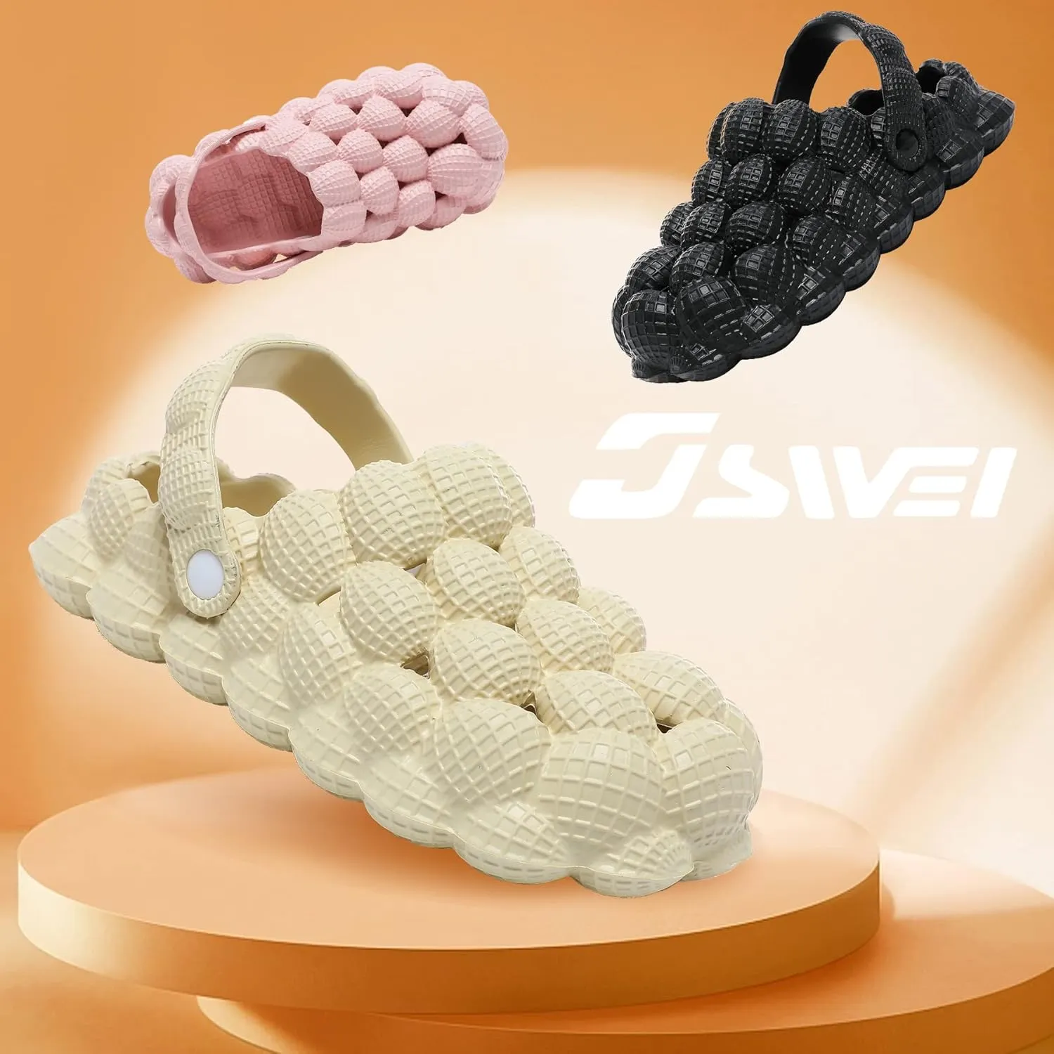 Massage Bubble Slippers, Bubble Slides for Women/Men, Funny Bubble Shoes, Unisex Breathable Beach Sandals, Non-slip Spa Slippers, Soft Pillow Stress Relief Slide, Home Bedroom Shower Trendy Ball Slippers