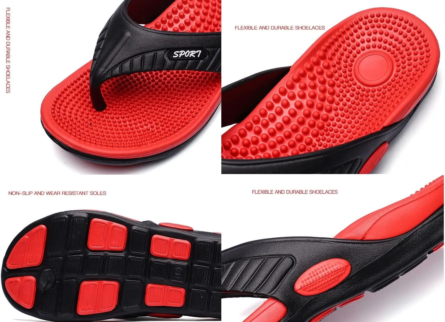 Massage Flip Flops for Men & Women, Acupressure Sandals Massage Slippers, Summer Breathable Beach Shoes