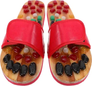 Massage for Foot Acupressure Massage Slippers Cobblestone Slippers Red Size 43-44 Health Care Shoes