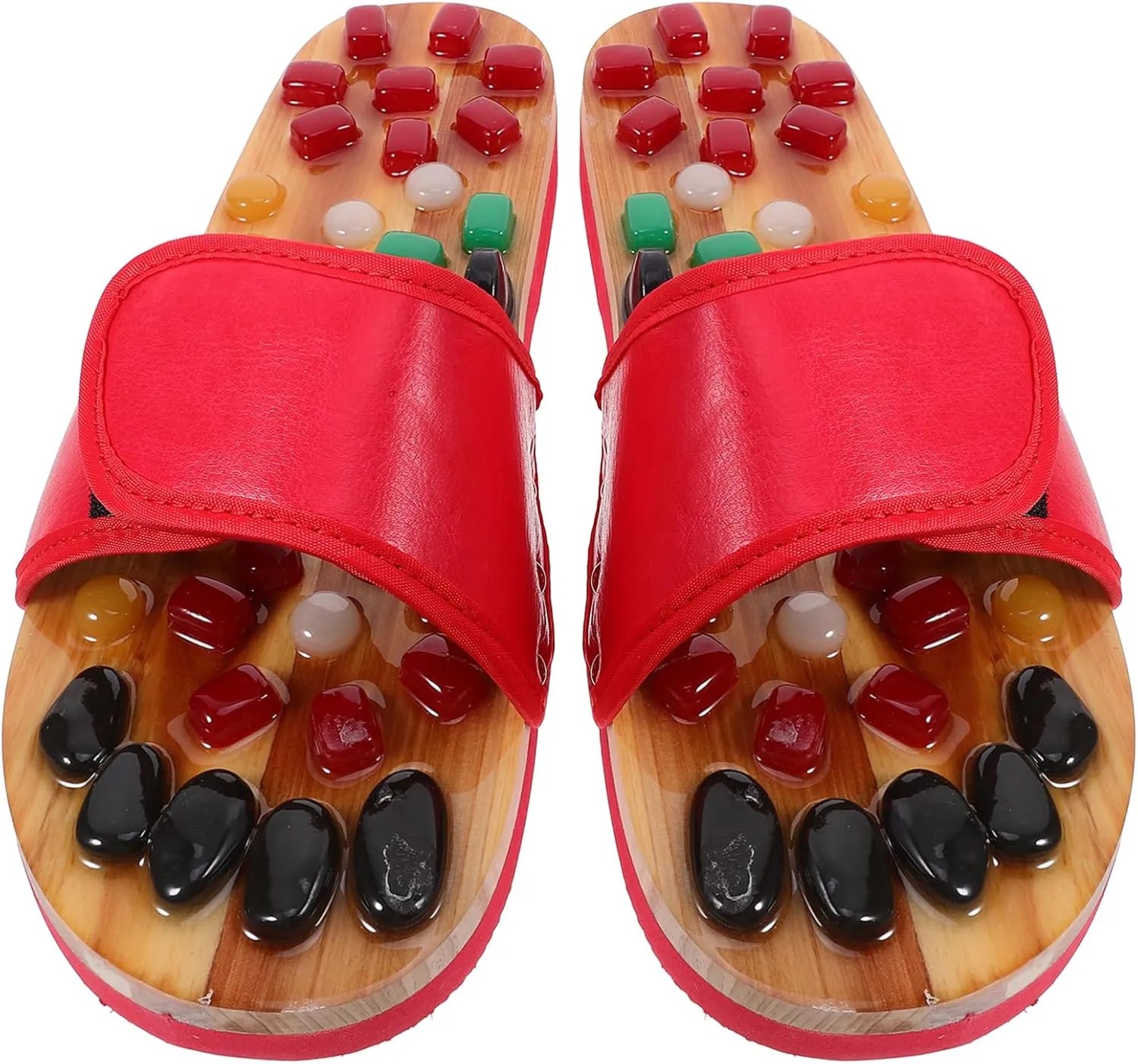 Massage for Foot Acupressure Massage Slippers Cobblestone Slippers Red Size 43-44 Health Care Shoes