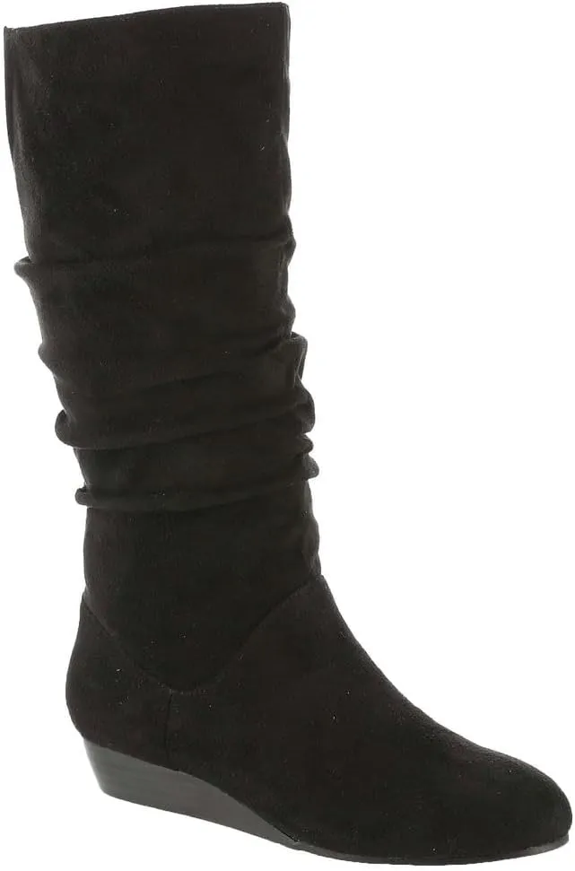 Masseys Women's Khloe Slouchy Mid Calf Wedge Boot