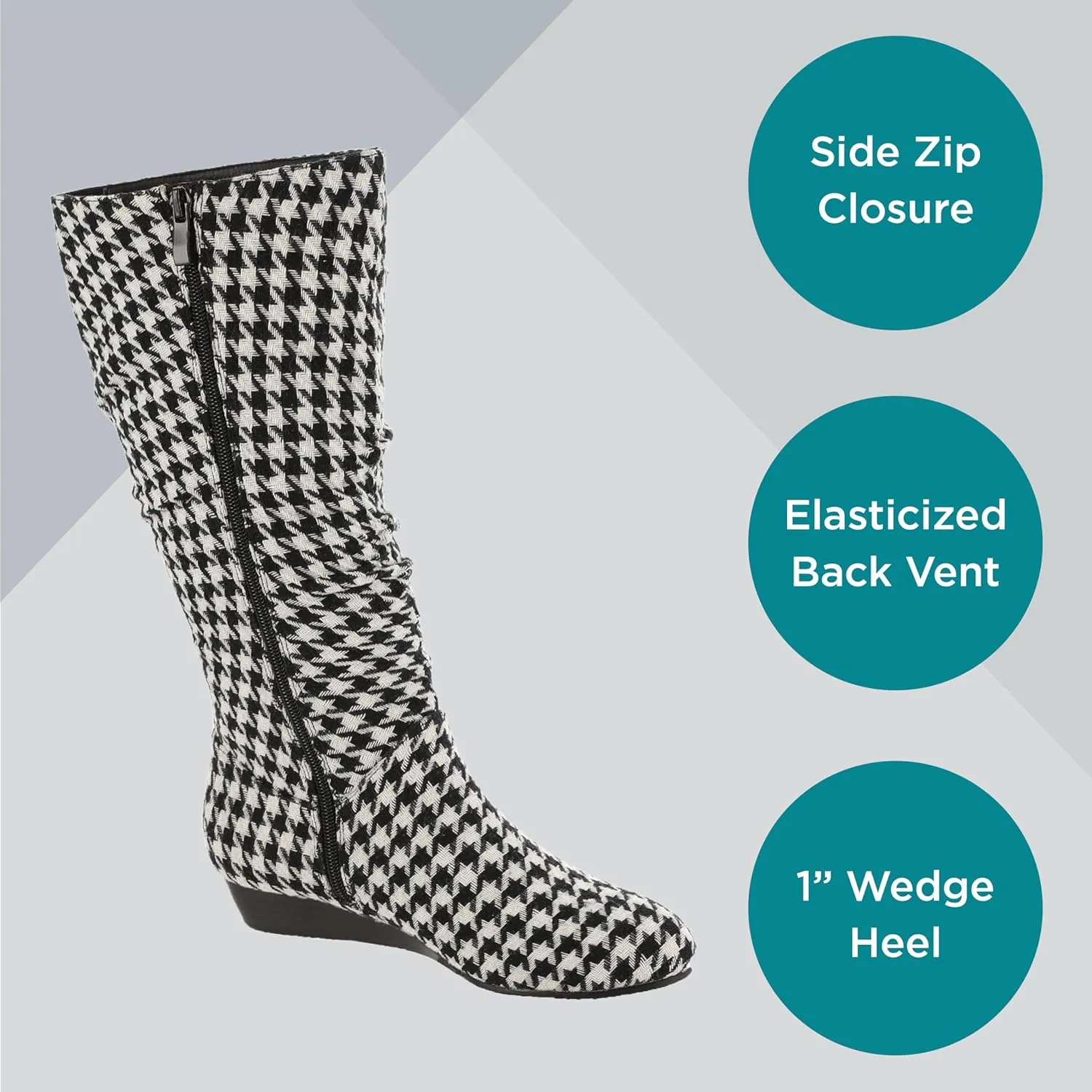Masseys Women's Khloe Slouchy Mid Calf Wedge Boot