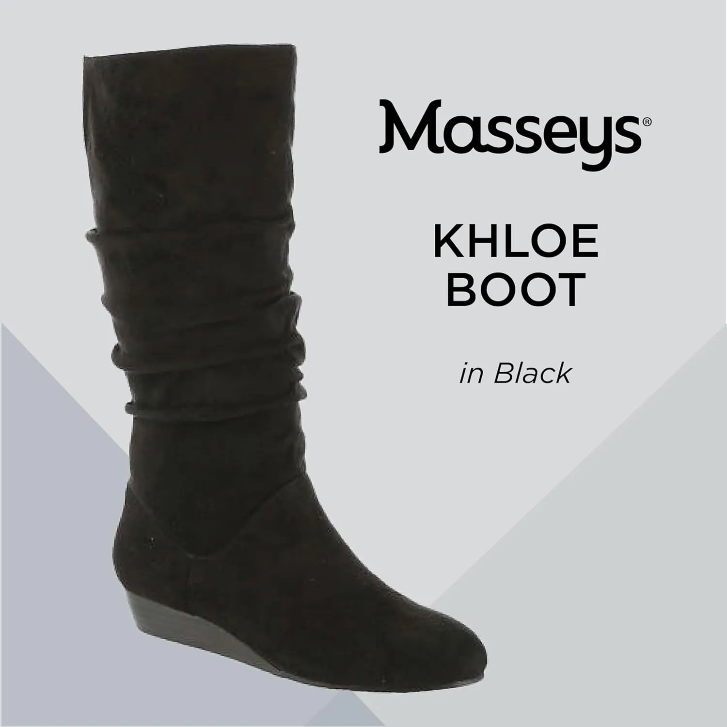 Masseys Women's Khloe Slouchy Mid Calf Wedge Boot