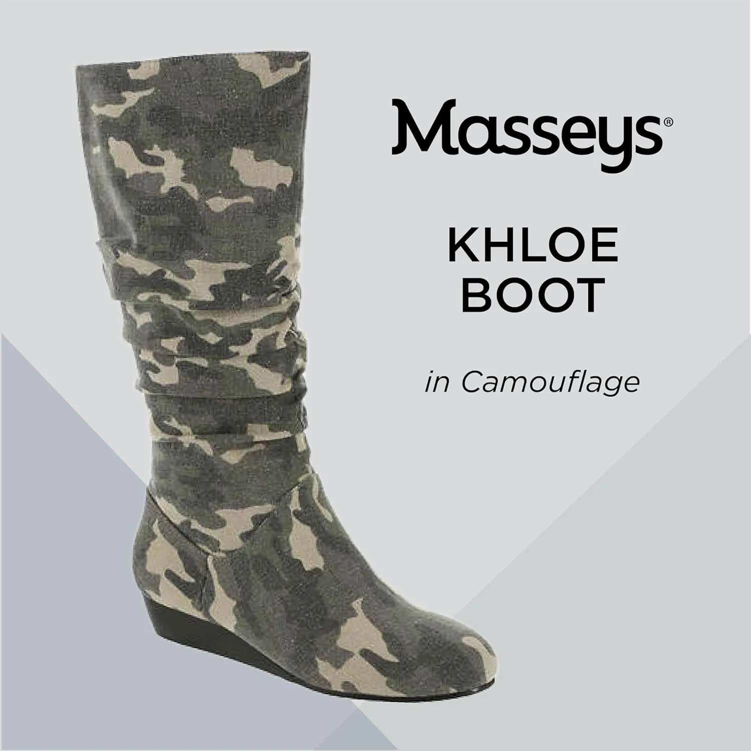 Masseys Women's Khloe Slouchy Mid Calf Wedge Boot