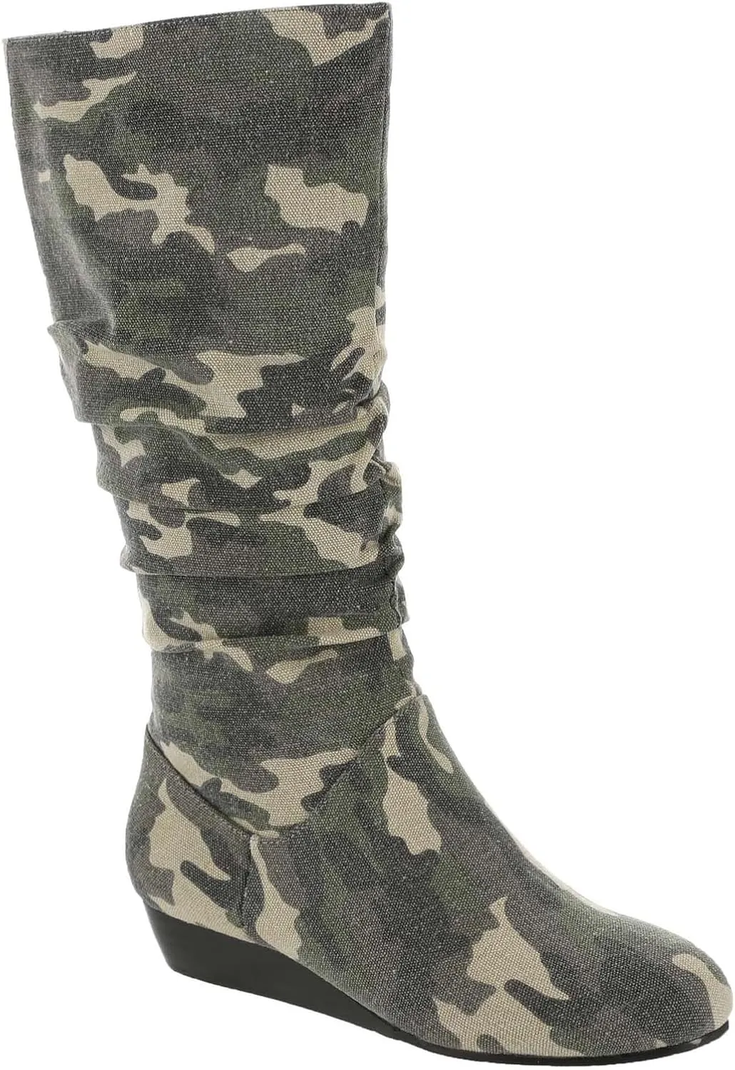 Masseys Women's Khloe Slouchy Mid Calf Wedge Boot