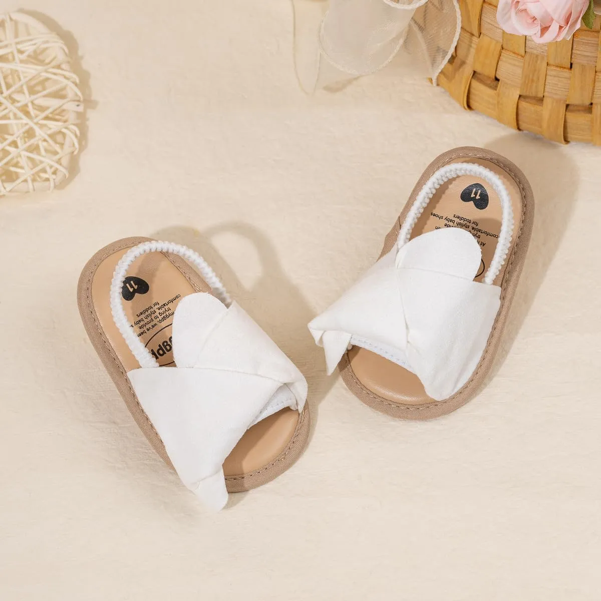 Meckior Infant Baby Girls Boys Summer Sandals Open Toe Lace Princess Dress Wedding Flats Shoes Newborn Toddler Soft Non-slip Sole First Walker Crib Shoes