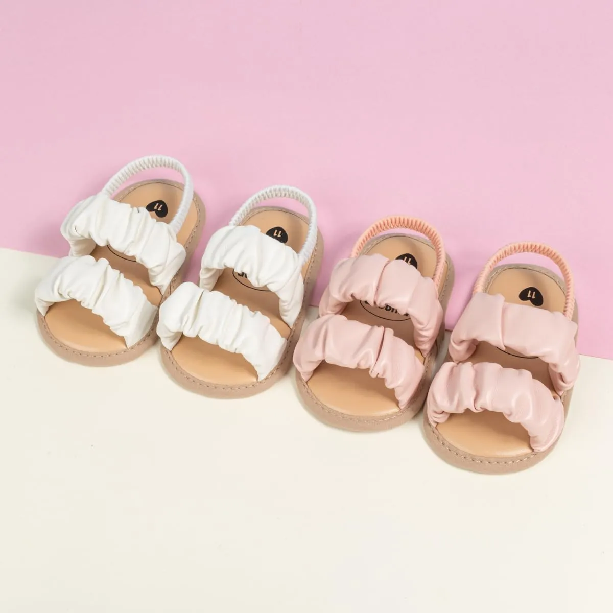 Meckior Infant Baby Girls Boys Summer Sandals Open Toe Lace Princess Dress Wedding Flats Shoes Newborn Toddler Soft Non-slip Sole First Walker Crib Shoes