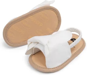 Meckior Infant Baby Girls Boys Summer Sandals Open Toe Lace Princess Dress Wedding Flats Shoes Newborn Toddler Soft Non-slip Sole First Walker Crib Shoes