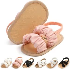 Meckior Infant Baby Girls Boys Summer Sandals Open Toe Lace Princess Dress Wedding Flats Shoes Newborn Toddler Soft Non-slip Sole First Walker Crib Shoes
