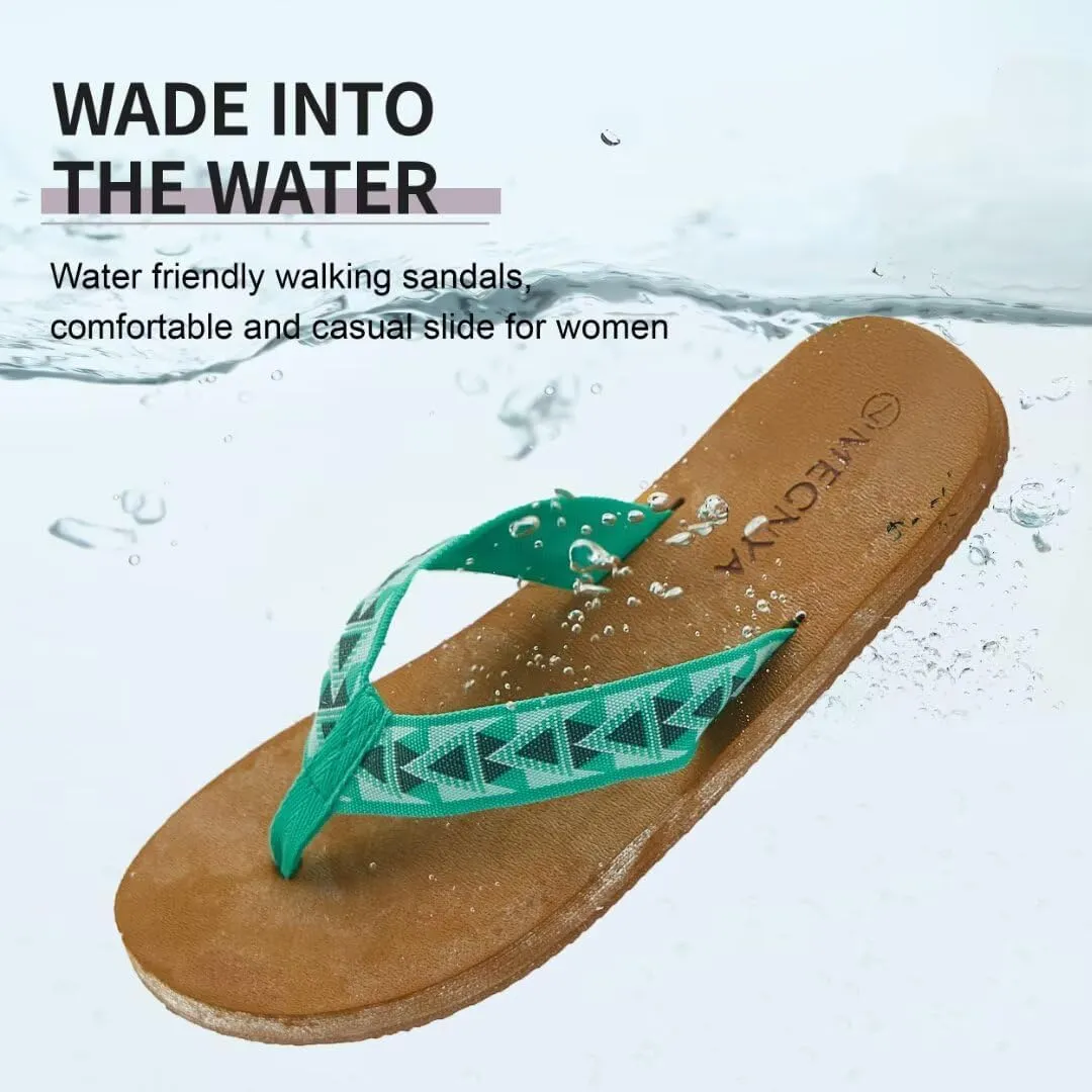 MEGNYA Women's Arch Support Flip Flops Sandals, Comfortable Summer Beach Slippers, Casual Walking Sandals