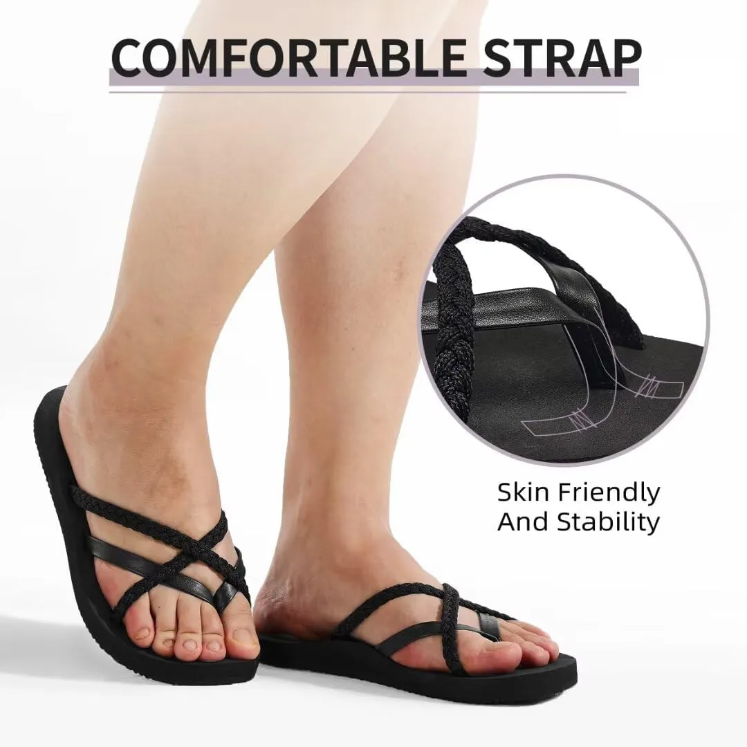 MEGNYA Women's Arch Support Flip Flops Sandals, Comfortable Summer Beach Slippers, Casual Walking Sandals