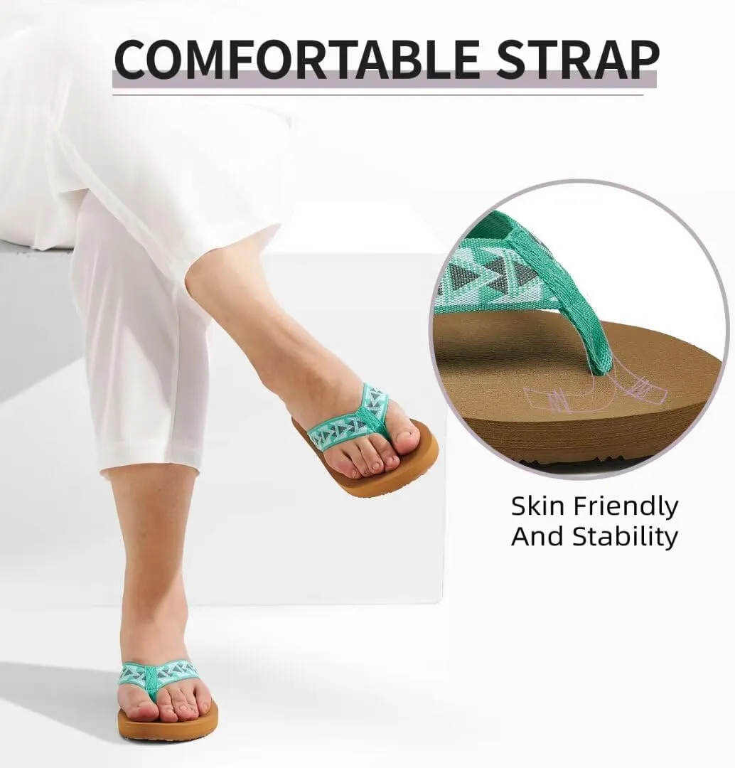 MEGNYA Women's Arch Support Flip Flops Sandals, Comfortable Summer Beach Slippers, Casual Walking Sandals