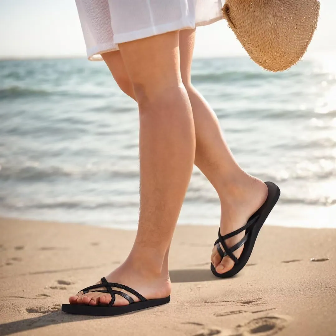 MEGNYA Women's Arch Support Flip Flops Sandals, Comfortable Summer Beach Slippers, Casual Walking Sandals